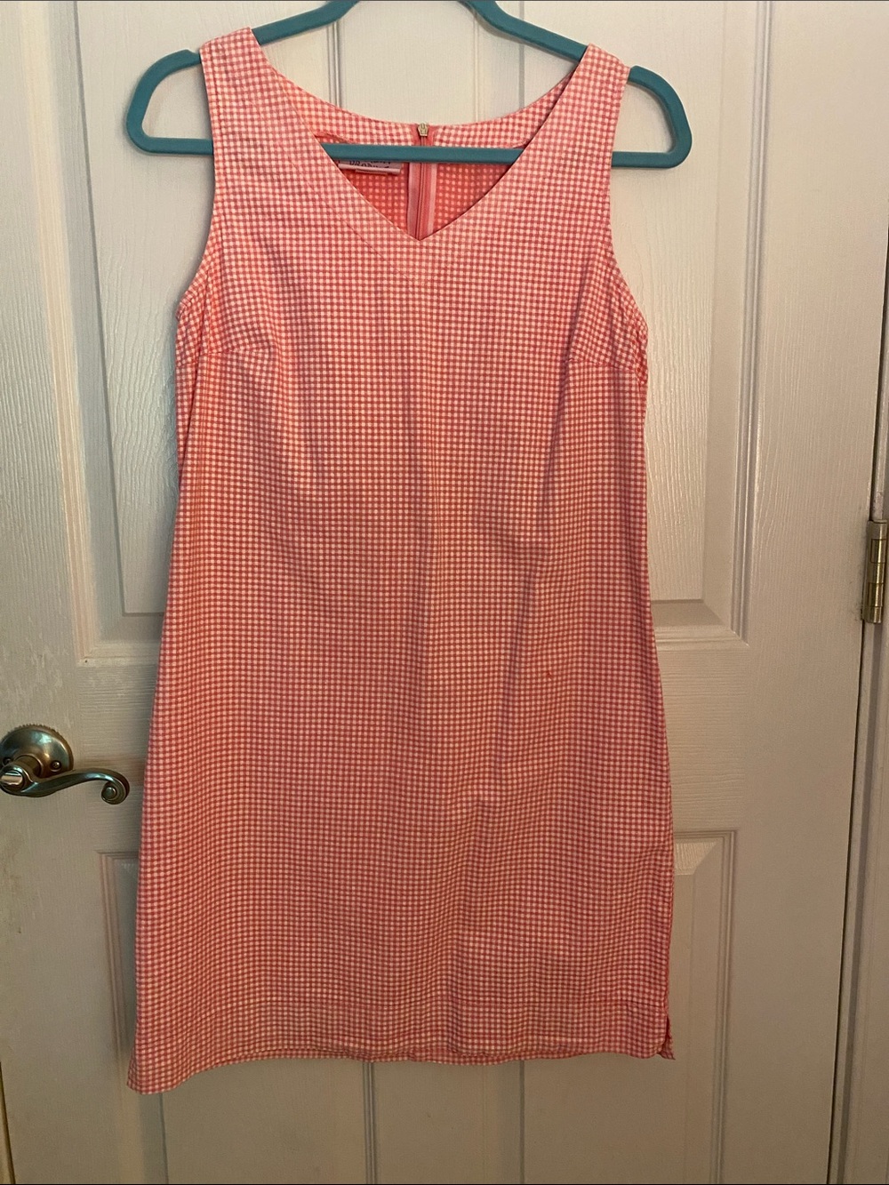 Fresh Produce Pink and White Gingham Shift Dress Small
